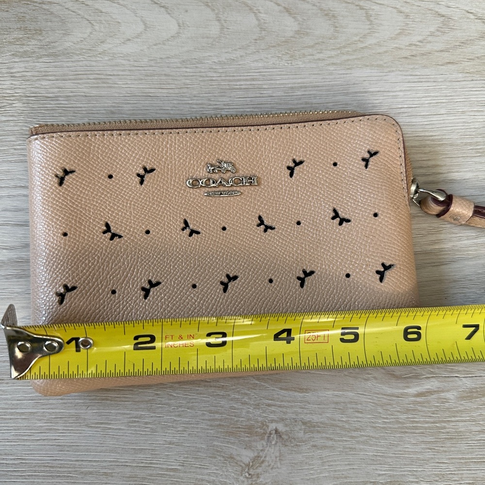 Coach Beige Wristlet with Butterfly Cutouts - Picture 8 of 9